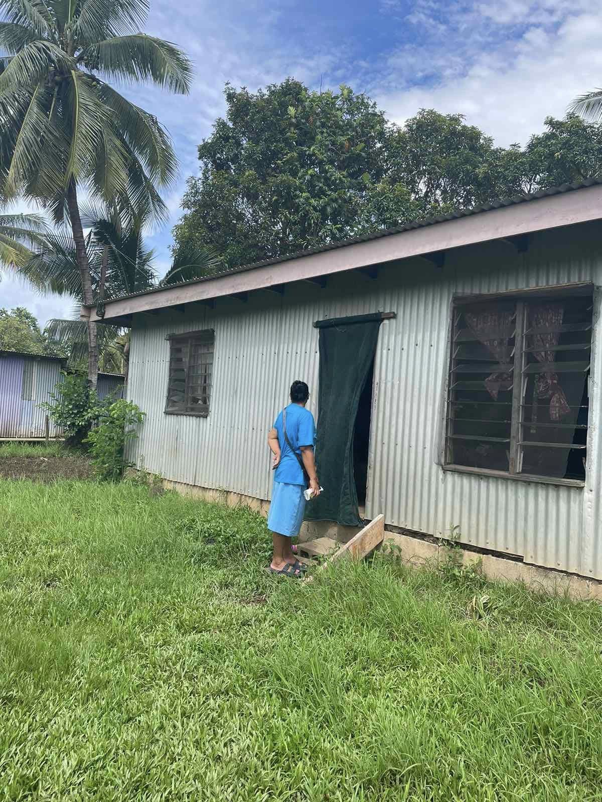 A scabies survey skin examiner visiting a household in the Western Division of Fiji, WSP 2024